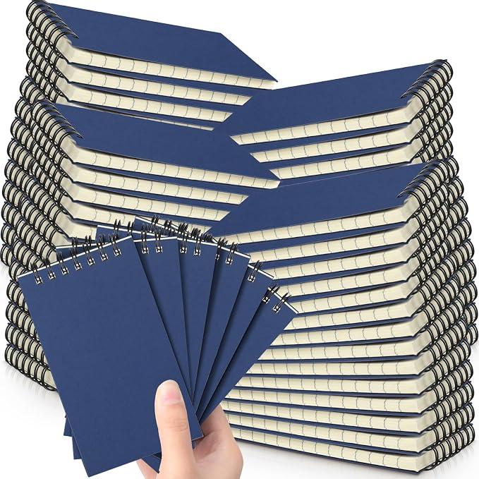 Tenceur 150 Pcs Pocket Notebook Small 3x5 Inch Dark Blue Color Top Spiral Notepads Bound Notebook with Lined 120 Pages Mini Memo Pads for Office College Nurse Essentials Back to School Gift