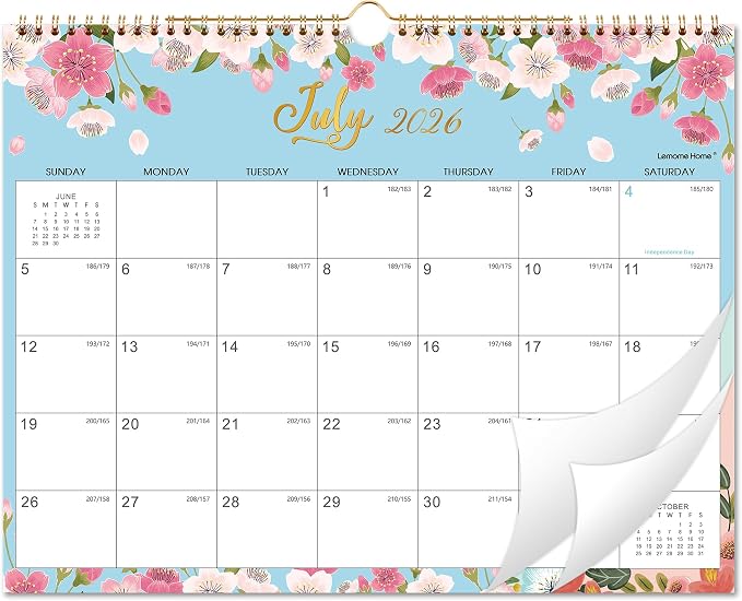 Calendar 2026-2027 - 26-27 Calendar, JUL 2026 - Dec 2027, 15" x 11.5" | Monthly Calendar, Wall Calendar 2026-2027 with Spiral Bound, Julian Dates, Thick Paper Perfect for Home Office Organizing