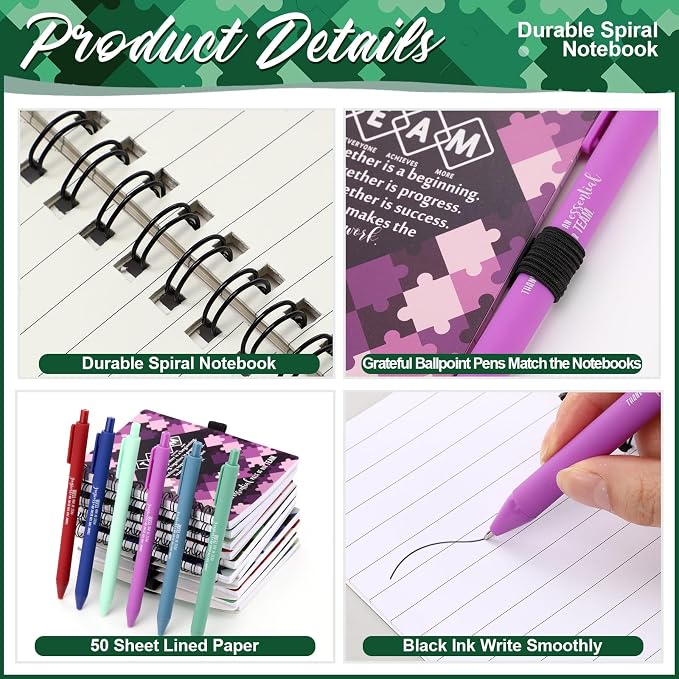 Tenceur 48 Sets Team Appreciation Gifts Bulk Employee Inspirational Puzzle Spiral Notebook Ballpoint Pen Back to School Thank You Gift for Team Staff Coworker Teacher Volunteer Office Party Favors
