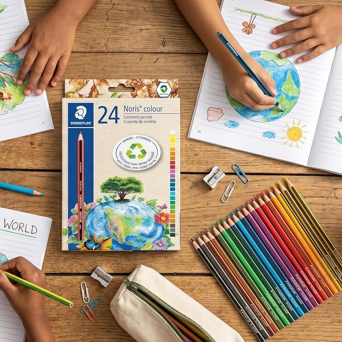 STAEDTLER Colored Art Pencils 12 Pack, 24 Pieces Per Set, 288 Total Count Break Resistant Hexagonal Coloring Pencils Set in Metal Tin, Prefered for Drawing, Adults, Kids Back to School
