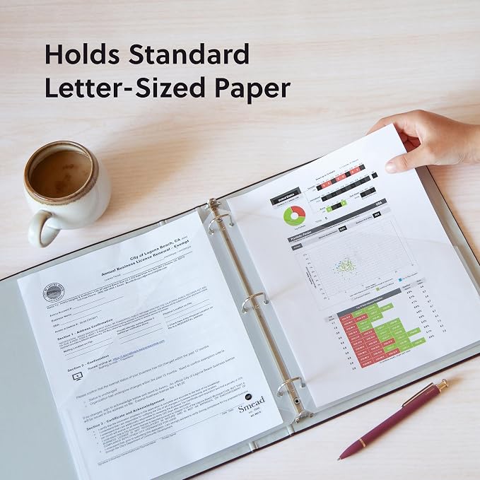 Smead Organized Up Poly Translucent Slash File Jacket, Three-Hole Punched, Letter Size, Clear, 10 Count