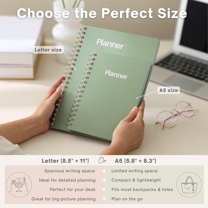 Undated Weekly Planner, A5, Dashboard Layout, Sage Green | Dateless, Top Priorities, To Do List, Habit Tracker, Weekly Notes Space, Weekly Reflection, For Work, School & Life