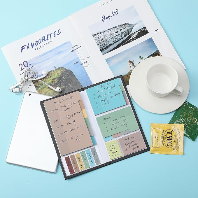 Mr. Pen- Transparent Sticky Notes Set, 410 Pack | Transparent Sticky Notes Tabs with Black Fineliner Pen for Bible Study, Office, School, Planning, Journaling & Organization
