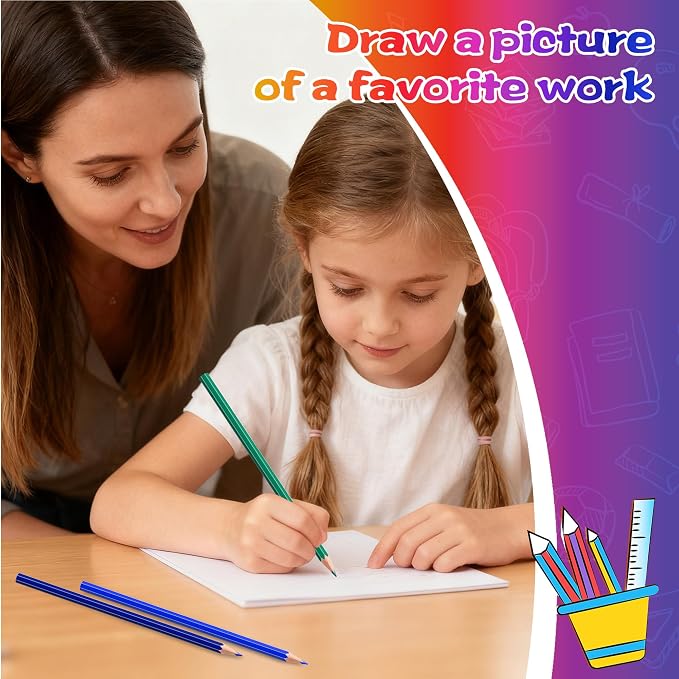 12 PCS Colored Pencils for Kids, Pre-sharpened Art Pencils Back to School Supplies Set, Drawing Sketching Pencils for Students, Teachers, Classroom