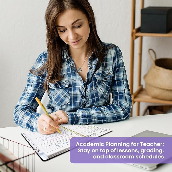 Planner 2026-2027, Academic Year Monthly and Weekly Calendar Planner, Jul 2026 - Jun 2027, Hardcover Teacher Student Planning Agenda book with Tabs, Perfect for School Office Supplies, 6.3" x 8.5" - Nocturne Blooms
