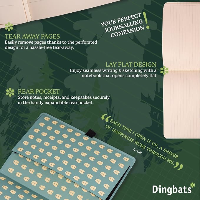 Dingbats A5 Wildlife Ruled Notebook Journal - Premium Vegan Leather Softcover Executive Journal for Women & Men - Work, Note Taking, Writing & Travel