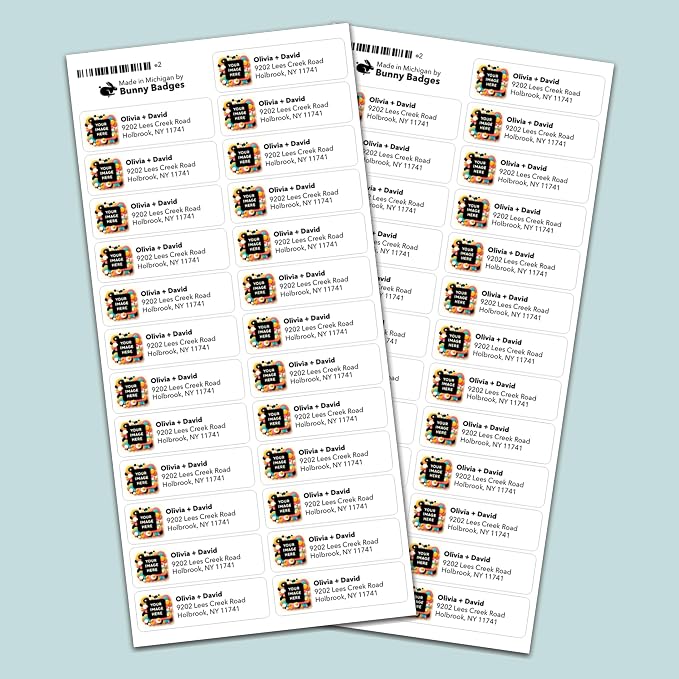 Personalized Return Address Labels (Upload Your Photo) - Custom Image Address Stickers on Sheets (50-1000 Labels)