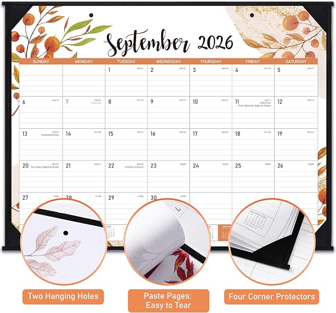 2026-2027 Desk Calendar - Large Desk Calendar from July 2026 to December 2027, 22''x17'',18 Monthly Desk/Wall Calendar, Desk Calendars 2026-2027 Large Space for Writing with Protect Corner