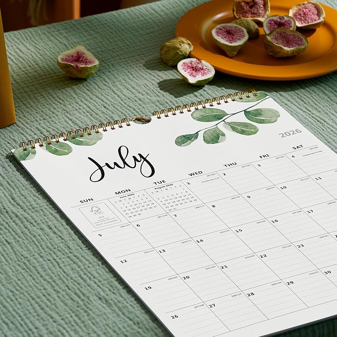 2026 Monthly Wall Calendar, Runs from July 2026 to December 2027,12 x 15 Inches, Twin-Wire Binding, Perfect for Organizing & Planning
