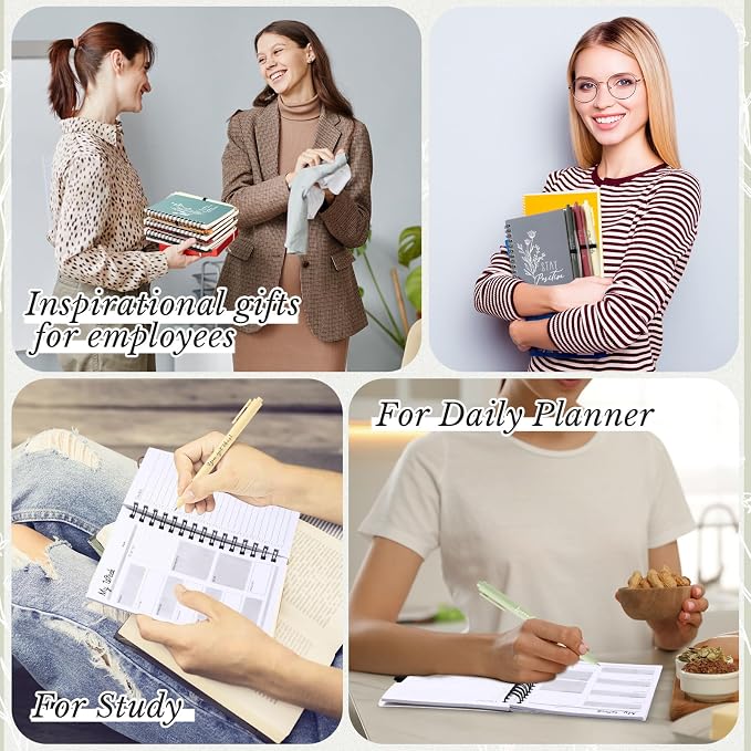 Resurhang 40 Pcs 20 Sets Inspirational Small Spiral Notebooks Pens, Morandi | Back to School Gifts for Teacher Students, Employee Appreciation Gifts Bulk, Mini Flower Pocket Journals, for Office Staff