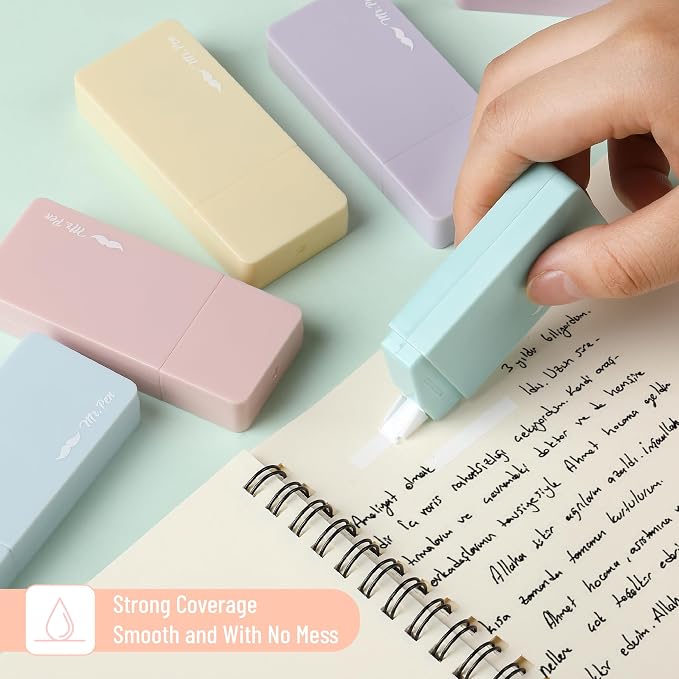 Mr. Pen- Aesthetic Correction Tape Bulk, 0.2" x 236", 12 pcs, Pastel Colors | Cute Correction Tape