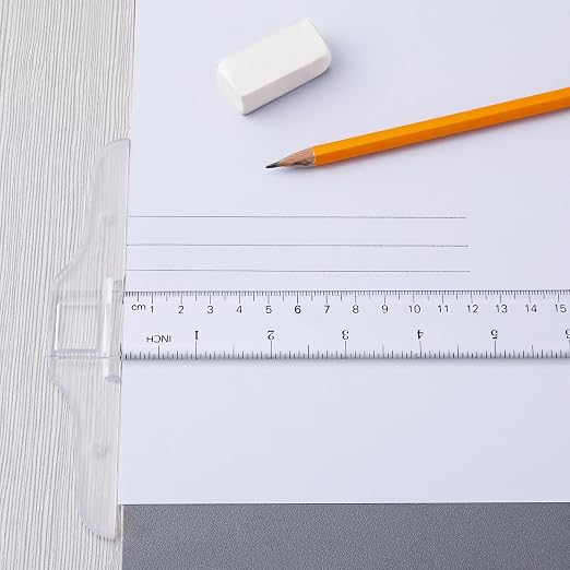 Pangda 2 Pcs 12 Inch T-Square Ruler Plastic Transparent T-Ruler for Drafting and General Layout Work