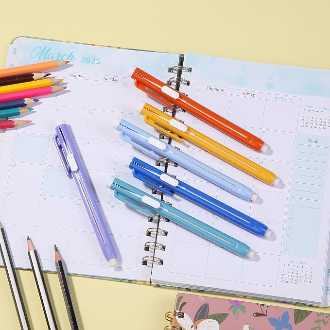 Mr. Pen- Retractable Mechanical Eraser Pens, 6 Pack, Winter Colors | Latex-Free Precision Pencil Erasers for Artists, Students, Drawing, Sketching & Drafting