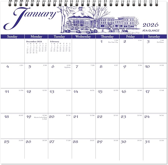 AT-A-GLANCE 2026 Wall Calendar, 12" x 12", Medium, Illustrator’s Edition (G10001726)
