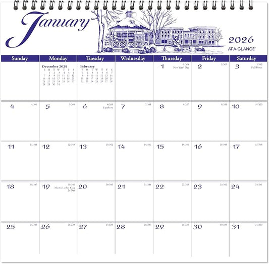 AT-A-GLANCE 2026 Wall Calendar, 12" x 12", Medium, Illustrator’s Edition (G10001726)