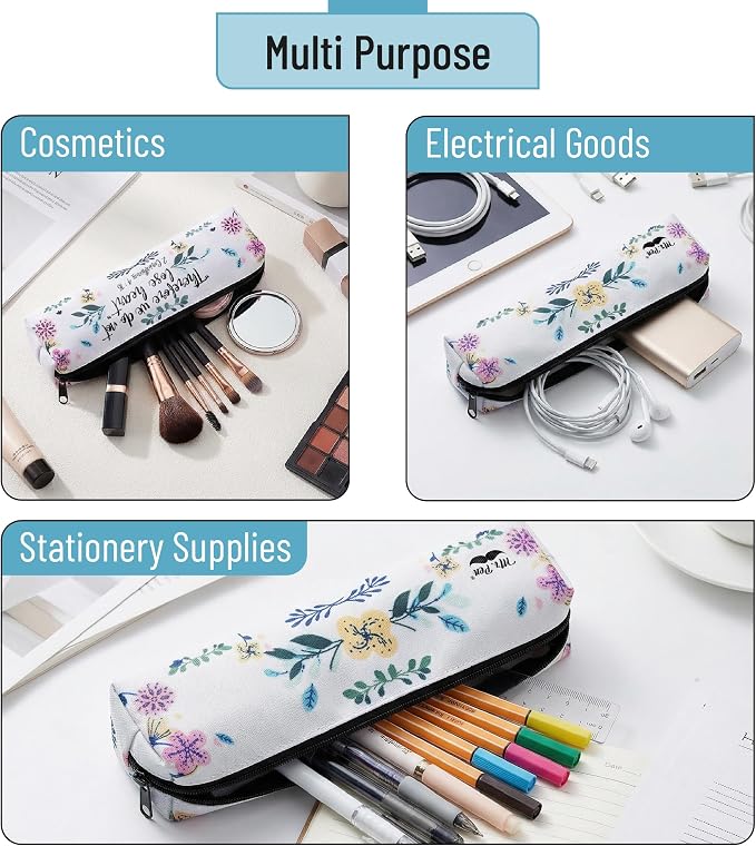 Mr. Pen- Cute Pencil Case Pouch, 2 Pack | Multipurpose Canvas Bible Pencil Pouch, Smooth Zipper, Premium Material, Neat Stitches, Ideal for Stationery, Cosmetics