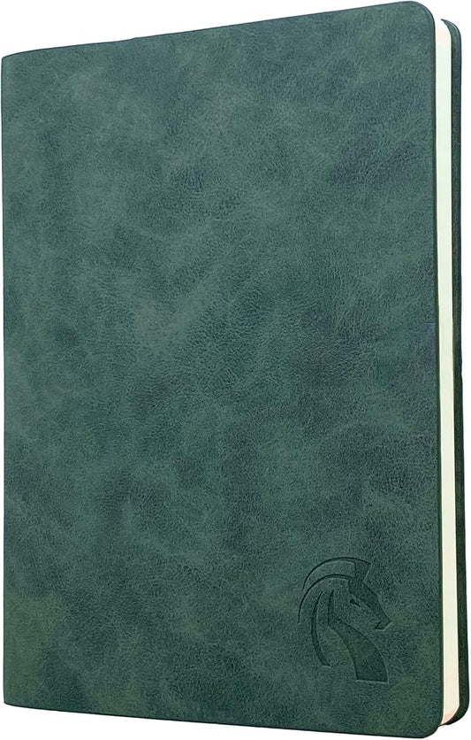 LeStallion Nice Dark Green Notebook - 120GSM A5 Fountain Pen Green Journal - 210 Numbered Pages, Table Contents | Soft Cover Faux Leather Journal | High End Luxury Notebook For Writing
