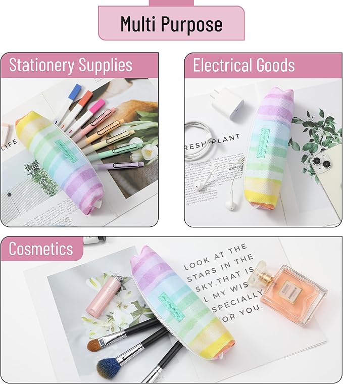 Mr. Pen- Cute Pencil Case Pouch, Multipurpose Canvas Bible Pencil Pouch | Smooth Zipper, Premium Material, Neat Stitches, Ideal for Stationery, Cosmetics, Electronics, School, Office, Travel