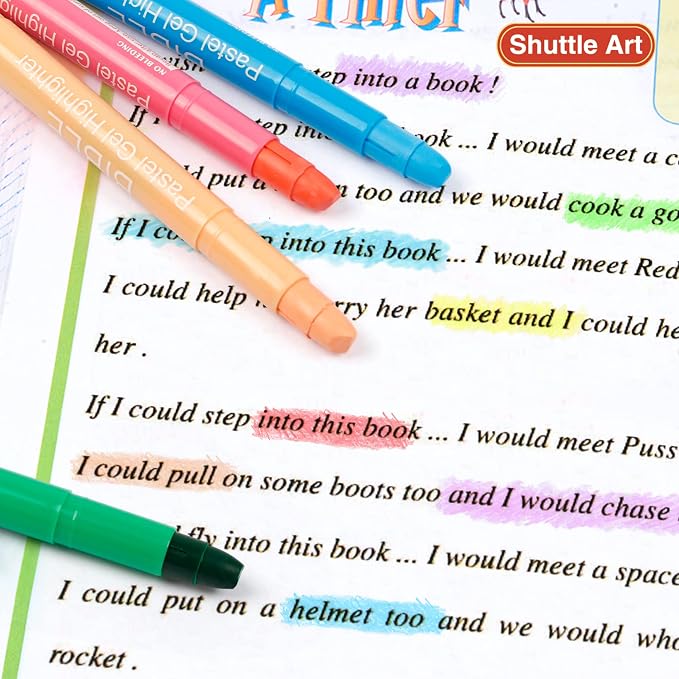Shuttle Art 10 Pastel Colors Gel Highlighters,Bible Highlighters,No Bleed Through, Bible Journaling Supplies,Great for Journaling, Highlighting and Studying
