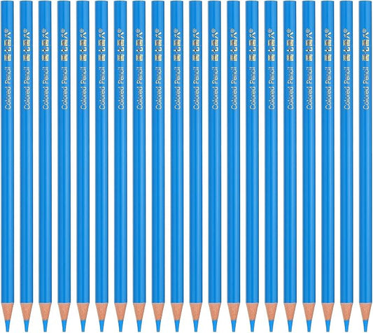 PATIKIL Sky Blue Colored Pencils Set,20 Pcs Oil Color Pencils Wooden Coloring Drawing Pencil for Artists Art Painting