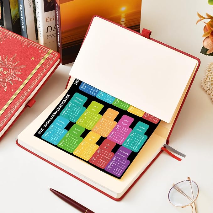 2027 Planner - 2027 Weekly Monthly Planner, January 2027 - December 2027, 5.75" x 8.25", Faux Leather Planner 2027 with Back Pocket & 40 Notes Pages - Red