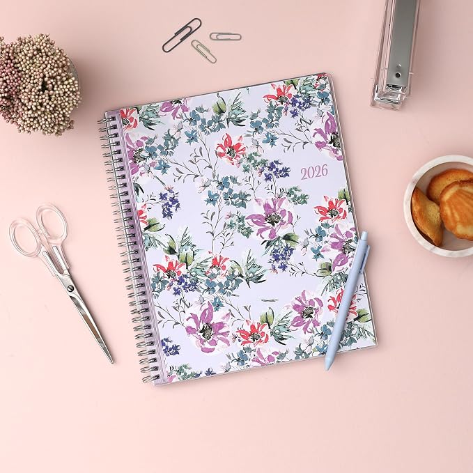 Blue Sky 2026 Weekly & Monthly Planner Calendar, 8.5"x11", Laila | January 2026 - December 2026, Clear Pocket Cover, Durable Twin Wire Binding, Laminated Tabs, Storage Pocket