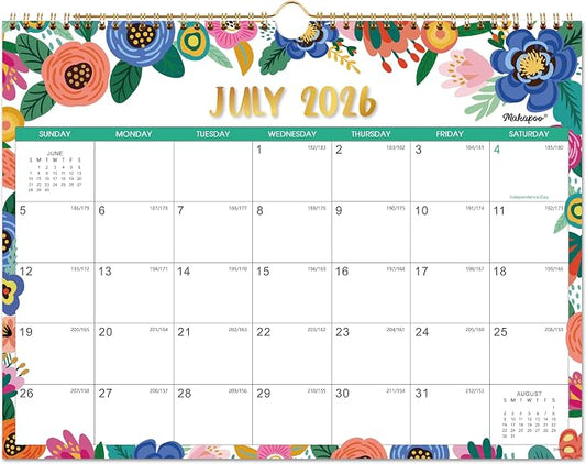 Wall Calendar 2026-2027 - Calendar 2026-2027, JUL. 2026 - Dec. 2027, 18 Monthly Wall Calendar, 15" x 11.5", Wall calendar with Twin-Wire Binding, Hanging Hook, Julian Dates, Thick Paper