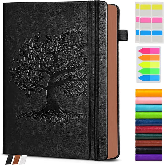 Vintage Leather Journal - 300 Page Lined Journal Notebook with Numbered Pages, A5 Notebook for Women Men,Travel Diary,Daily Journals for Writing, Note Taking, School & Work (5.8" x 8.3")
