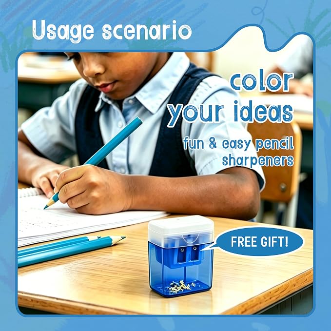36 Piece Biue Colored Pencils Set with Sharpener, Pre-Sharpened Professional Wooden Art Pencils for Artists Drawing and Sketching, Premium Colored Tone Supplies Delivering Detailed Painting(Blue)