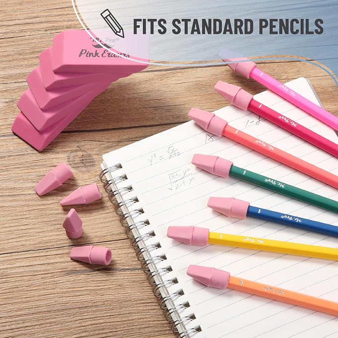 Mr. Pen- School Eraser Combination Set, 66 Pack, Pink | Latex Free Erasers for School, Office, Art Sketching, Homework, Exams, Clean Smudge-Free Correction
