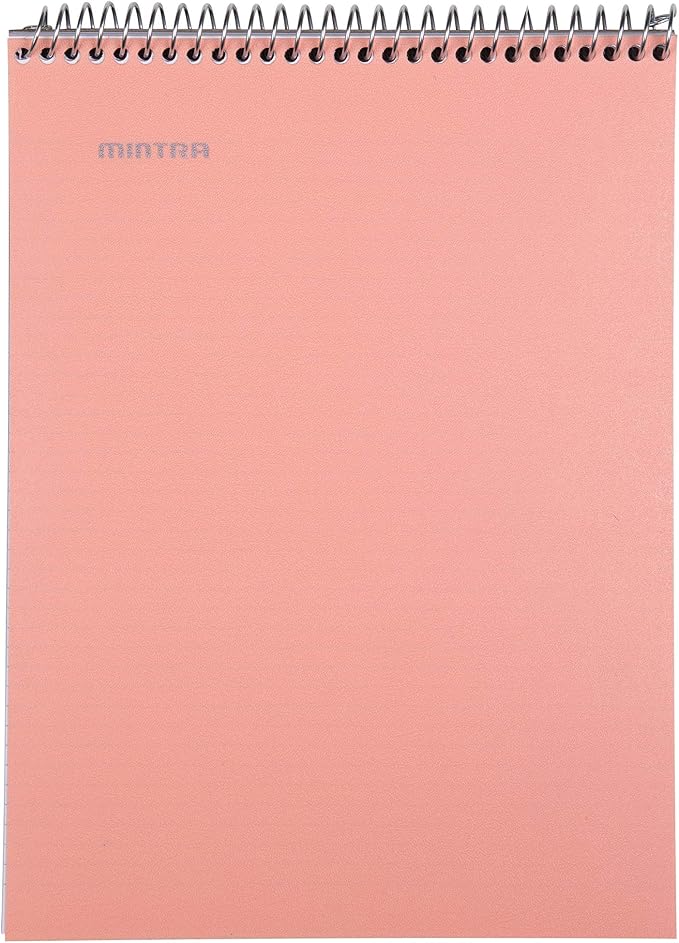 Mintra Office TOP BOUND Durable Spiral Notebooks (Lavender, Salmon, Sage Green, College Ruled 3pk)