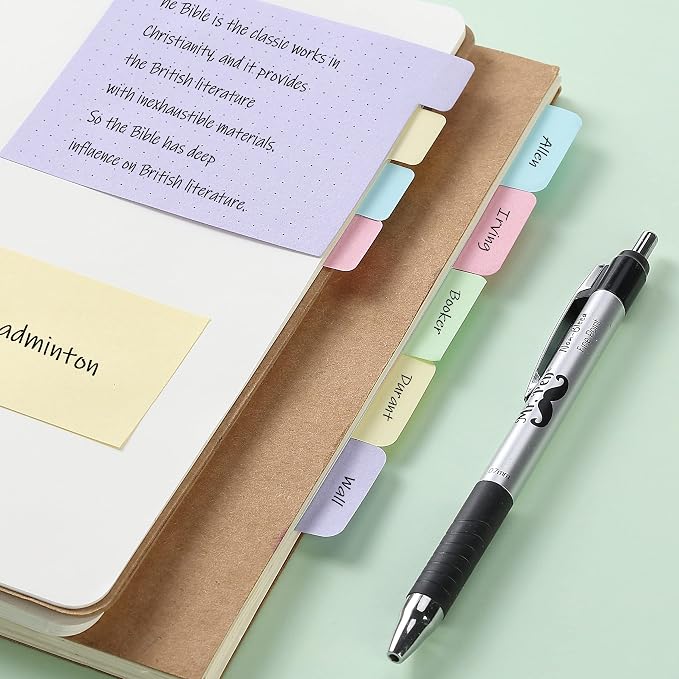 Mr. Pen- Sticky Notes Set, 410 Pack, Ruled | Dotted & Blank Notes with 150 Index Tabs, Divider Sticky Pads for Bible Study, Office, School, Planning