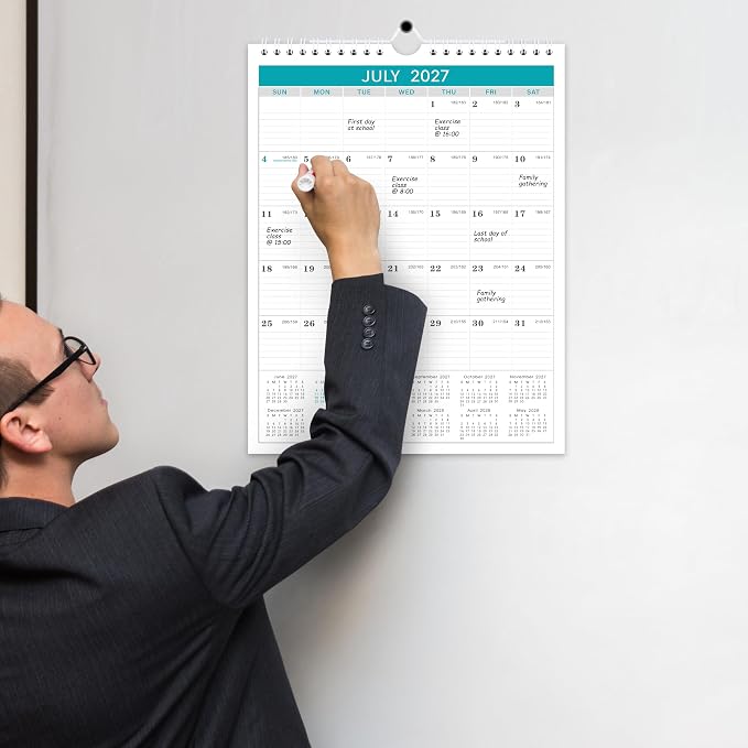 Calendar 2027, 12 Monthly from January 2027 to December 2027, with Julian Date, 11.4 x 14.6 Inches, Thick Paper