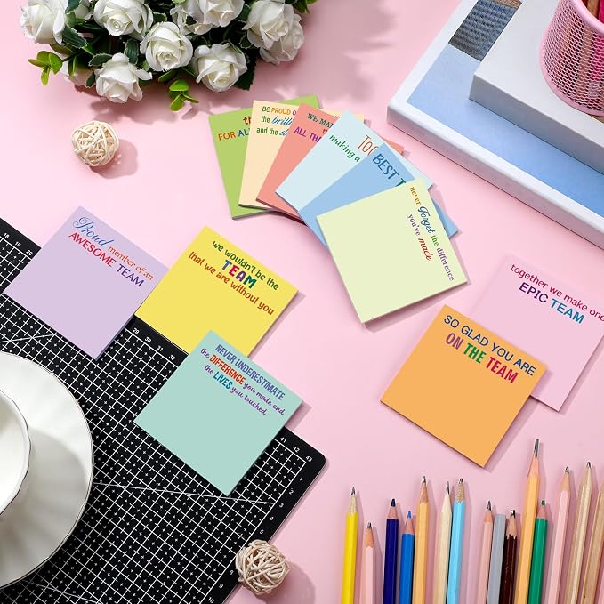 Yinder 24 Pcs Sticky Notes Gifts Bulk,Thank You,Elegant