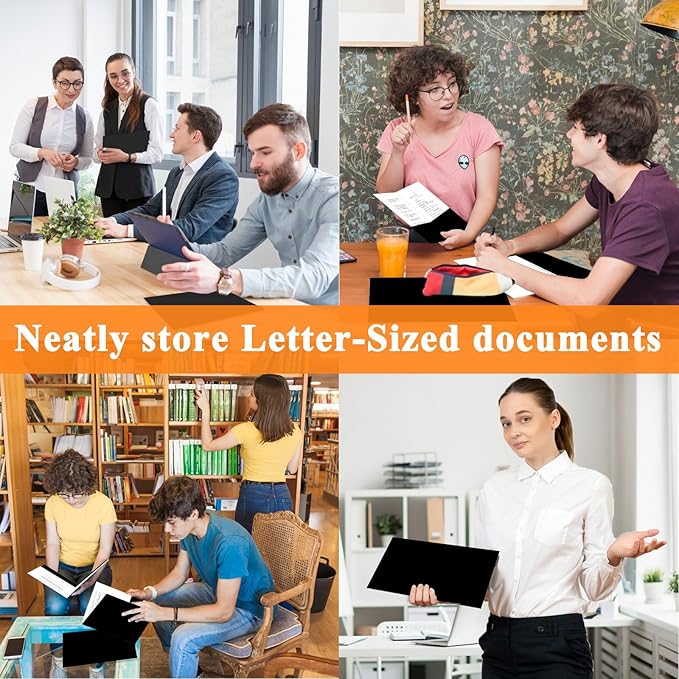 pmybupo 50Pcs Black Two-Pocket Heavyweight File Folder,Letter Size,Paper File Folder for School Office Home Bussines