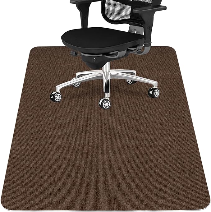 Sycoodeal Office Chair Mat for Hardwood Floor,Office Computer Gaming Chair Mat for Tile Floor,Large Floor Protector Rug,Anti-Slip,Easy to Clean,Coffee(40"x48")