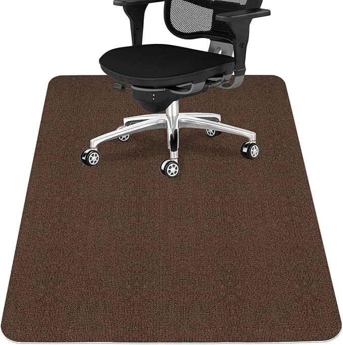 Sycoodeal Office Chair Mat for Hardwood Floor,Office Computer Gaming Chair Mat for Tile Floor,Large Floor Protector Rug,Anti-Slip,Easy to Clean,Coffee(48"x36")