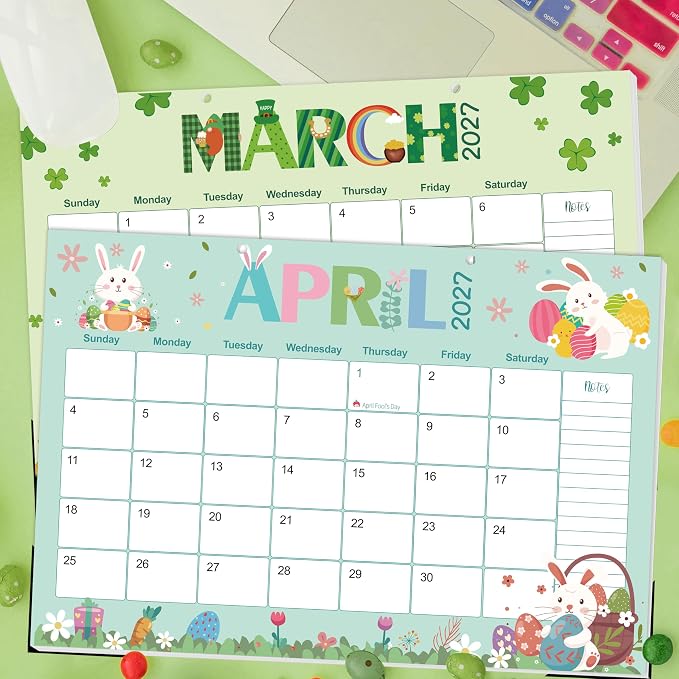 Guasslee Desk Calendar 2026-2027, 19-Month School Year Calendar, 2026 Jun. - 2027 Dec, 17"x11.5" Large Monthly Desk Planner with Corner Protectors, Ample Blocks ＆ Notes for Home Office