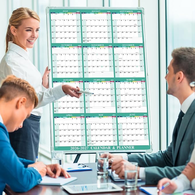 Yearly Wall Calendar 2026-2027 - 2026-2027 Calendar, July 2026 - June 2027 | Yearly Wall Calendar 26-27, 34.8"""" x 22.8"""" (Open), 26-27 Calendars Vertical, One Page for Organizing - Colorful Lump