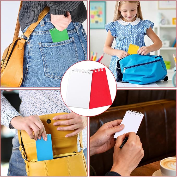 24 Packs Mini Spiral Notebooks Bulk Small Pocket Notebook Colorful Memo Pads for Work, Home, Office, School, Gifts