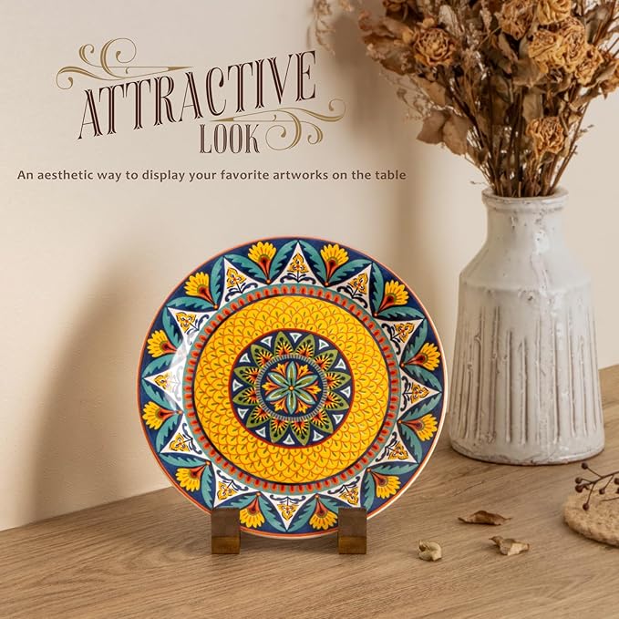 ANBOXIT Plate Display Stand, 3 Pack 4 Inch Plate Holder for Displaying, Decorative Picture Frame Dish Photo Plaque Platter Wood Stand | Decorative Plate Stand for Picture Frame Dish Photo Plaque Platter Wood Stand
