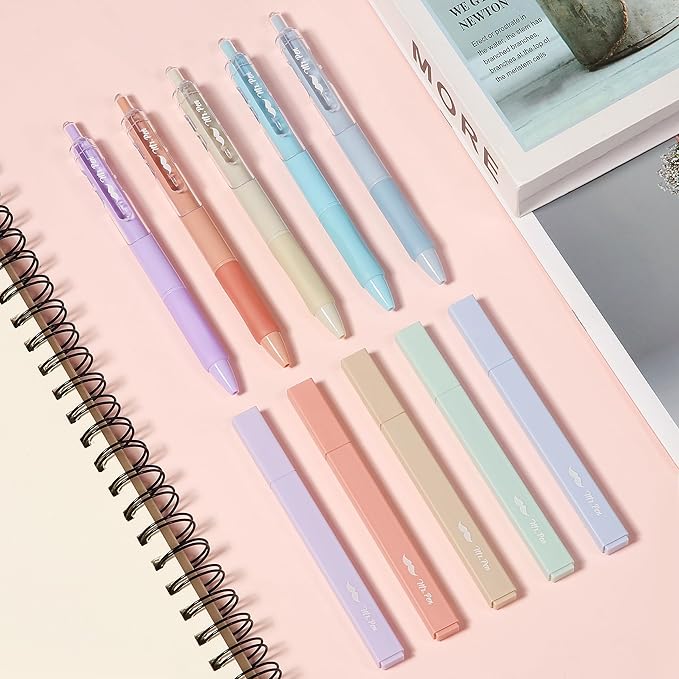 Mr. Pen- Aesthetic Highlighters and Gel Pens, 10 Pack | Pastel Colors Bible Highlighters No Bleed, Black Ink Gel Pens, Fast Dry and No Smear for Bible Journaling, Planner