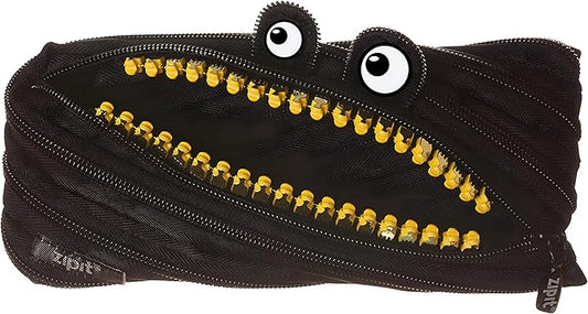 ZIPIT Grillz Pencil Case for Kids, Cute Zipper Pouch for Boys Girls and Teens, Stationery Bag for School ,Black