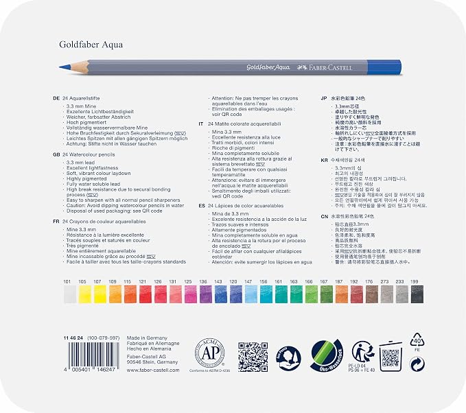 Faber-Castell Creative Studio Goldfaber Watercolor Pencils (24 Count)
