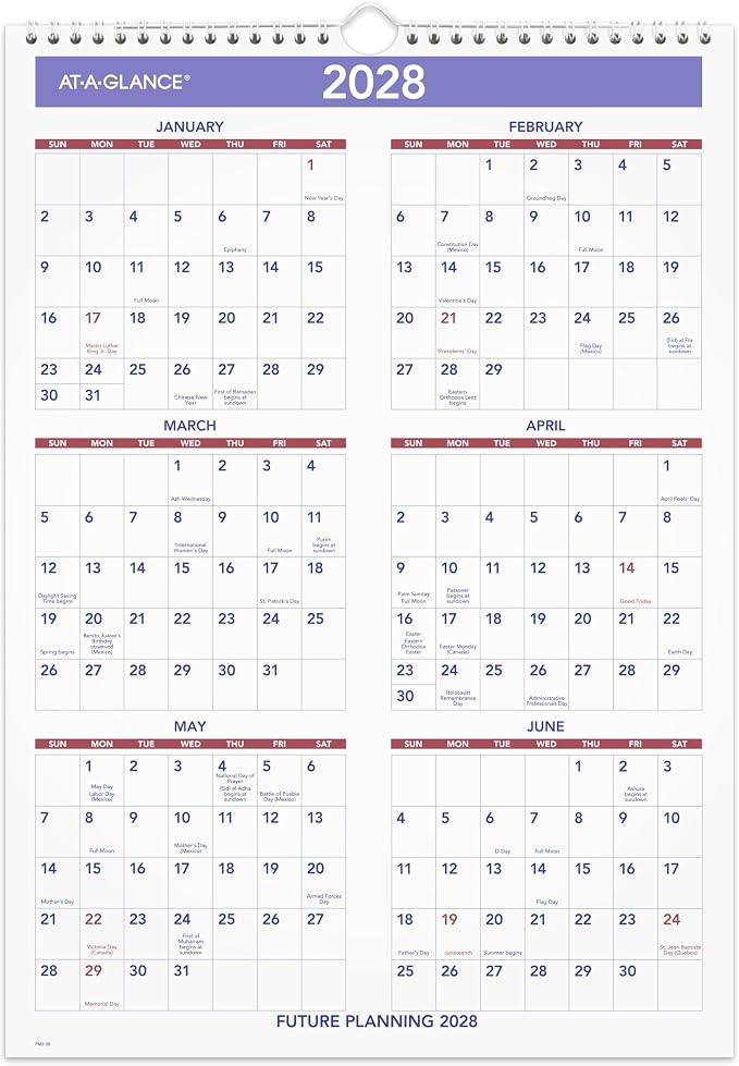 AT-A-GLANCE 2027 Wall Calendar, Monthly, 12" x 17" Planner, Ruled Daily Blocks (PM22827)