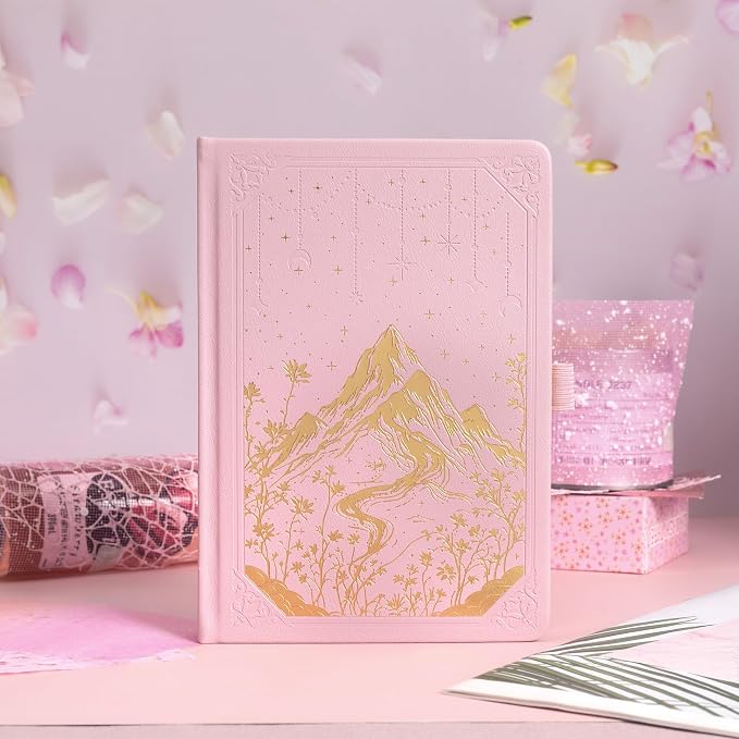 MGGAO Lined Journal Notebook for Women Men, A5 Aesthetic Notebook | 316 Numbered Pages, Golden Edges, Faux Leather, College Ruled, Hardcover, for Writing, Note Taking, School & Office