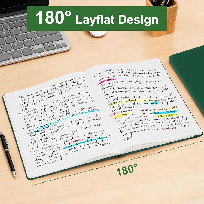 Comix A4 Lined Journal Notebooks, 208 Pages, Large Size-8.5" x 11", Dark Green, Hardcover Journaling Notebooks for Men & Women- Fits for Office, Business, School, Notes Taking & Writing