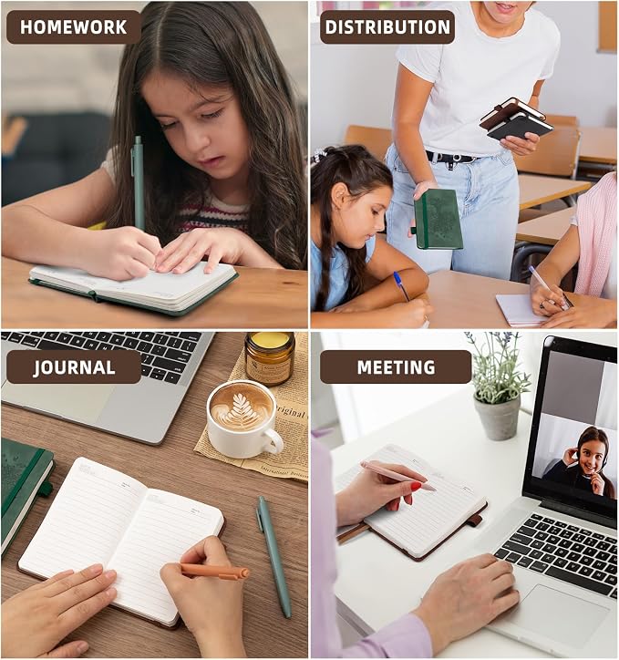 3 Pack Pocket Journaling Notebooks, A6 Small Notebook Total 360 Pages Journaling Notebooks For Note Taking Journals For Writing Mini Note Pads With Pen Holder 100 GSM Thick Paper(Black,Green,Brown)