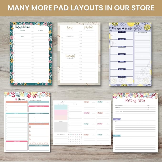 bloom daily planners Weekly Magnetic Meal Planning Pad for Fridge with Tear-Off Grocery Shopping List - Hanging Food/Menu Organizer Notepad with Magnets - 8.5” x 11”