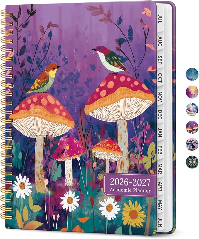 Planner 2026-2027, Academic Year Monthly and Weekly Calendar Planner, Jul 2026 - Jun 2027, Hardcover Teacher Student Planning Agenda book with Tabs, Perfect for School Office Supplies, 6.3" x 8.5" - Fable Grove